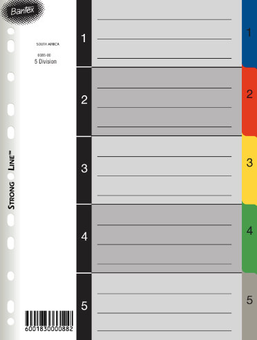 bantex-5-divider-pvc-coloured