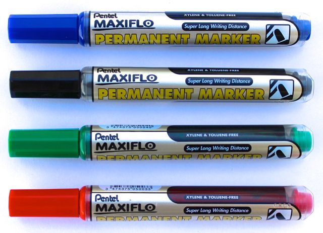 PENTEL MAXIFLO PERMANENT MARKER WALLET 4'S - Titles Stationers