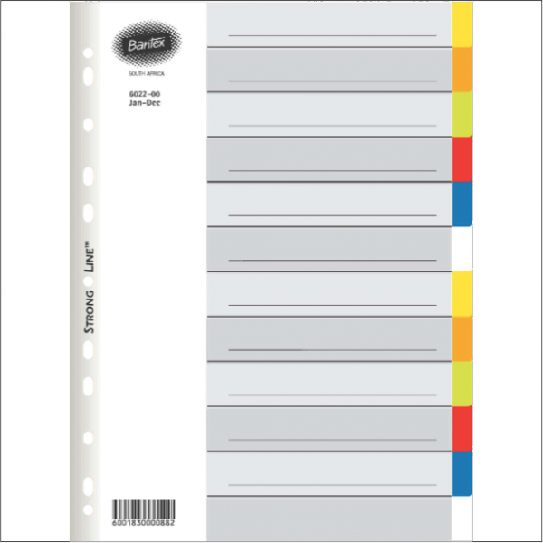 bantex-a4-divider-12-divisions-colours