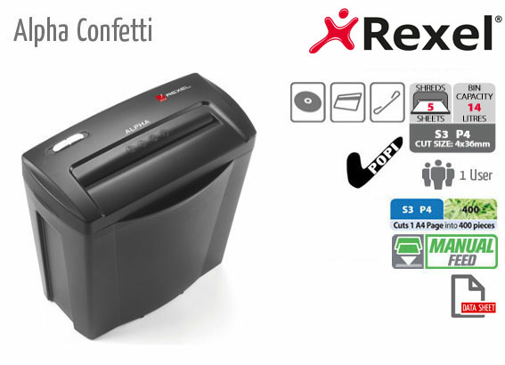 REXEL SHRED ALPHA P4 CONFETTI